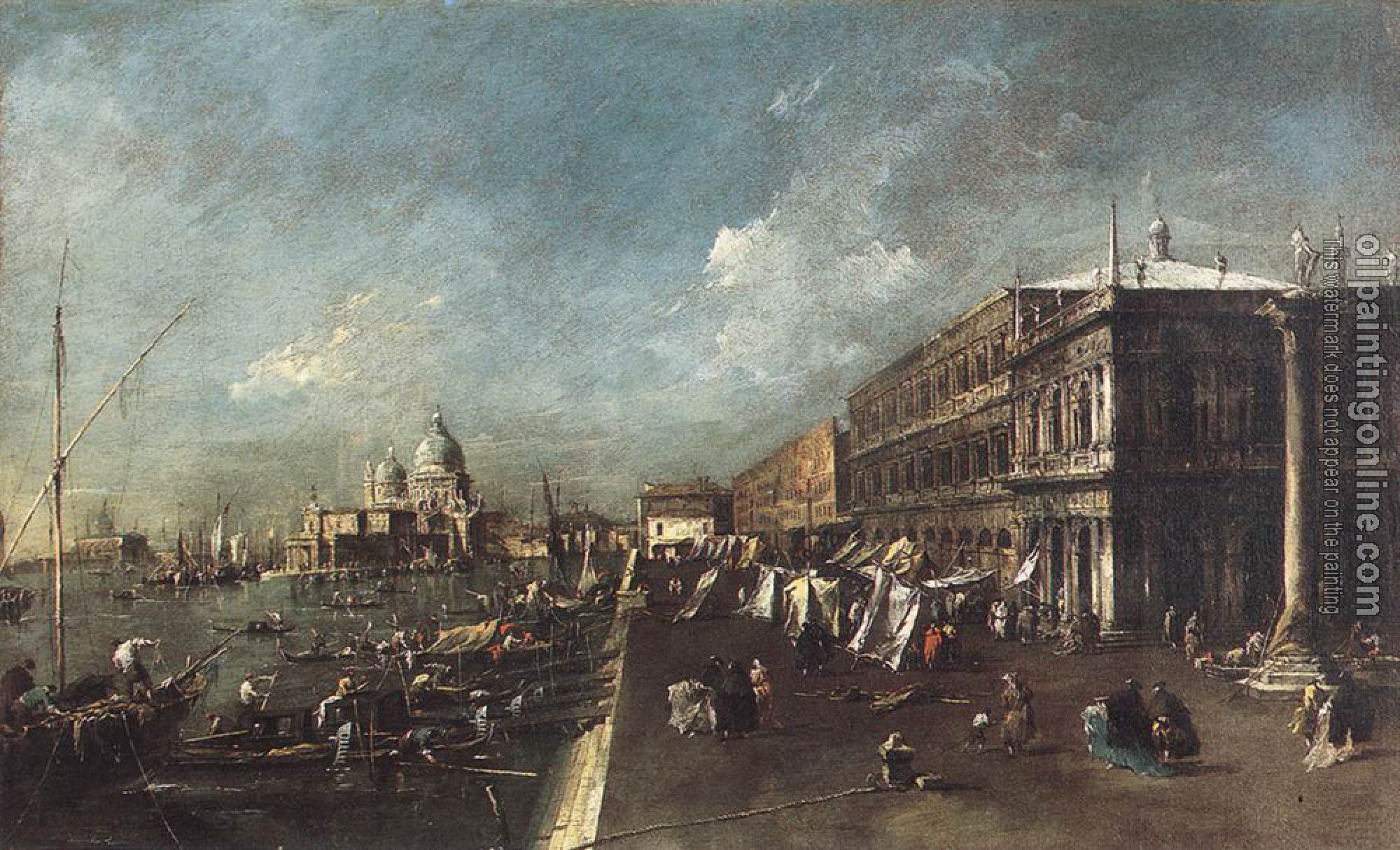 Francesco Guardi - View of the Molo towards the Santa Maria della Salute